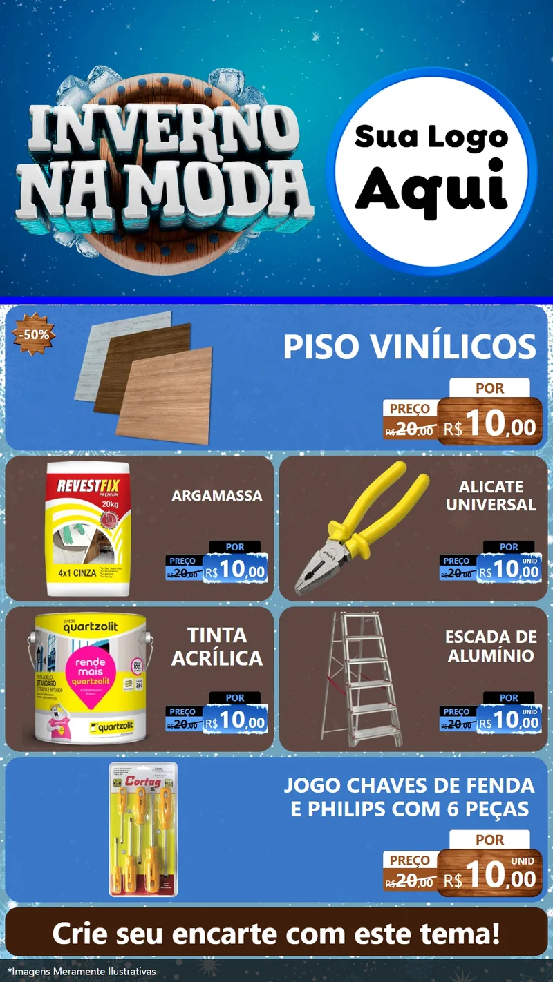 Modelo de TV para TV Vertical com o tema Inverno na Moda para Material para Construção