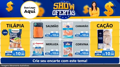 Modelo de TV para TV Horizontal com o tema Show de Ofertas para Peixaria