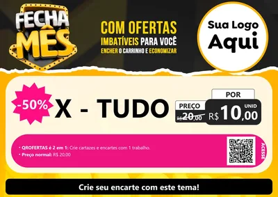 Modelo de Cartaz para Cartaz A4 Horizontal com o tema Fecha Mês para Hamburgueria