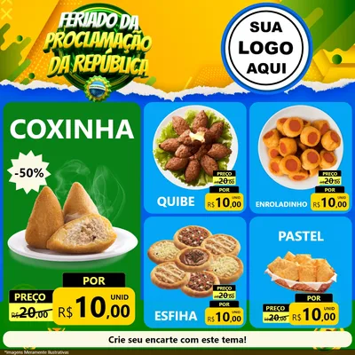 Modelo de Rede Social para Feed Facebook com o tema Feriado da Proclamação da República para Salgadaria