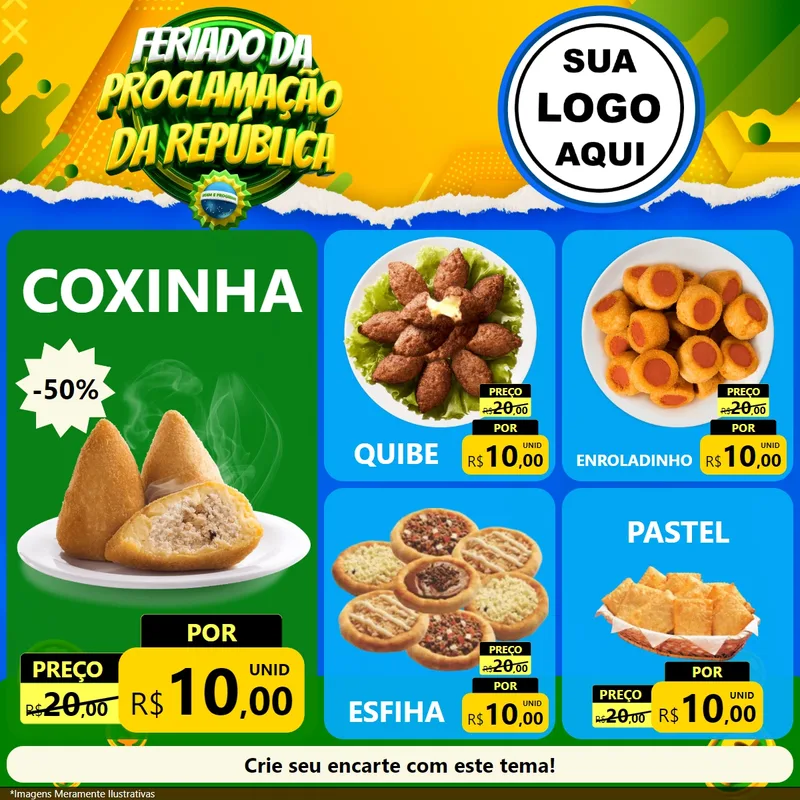 Modelo de Rede Social para Feed Facebook com o tema Feriado da Proclamação da República para Salgadaria