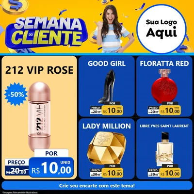 Modelo de Rede Social para Feed Facebook com o tema Semana do Cliente para Perfumes