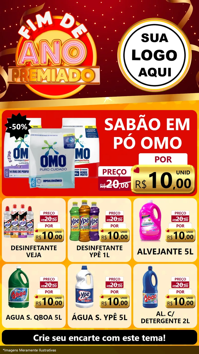 Modelo de Rede Social para Stories com o tema Fim de Ano Premiado para Produtos de Limpeza