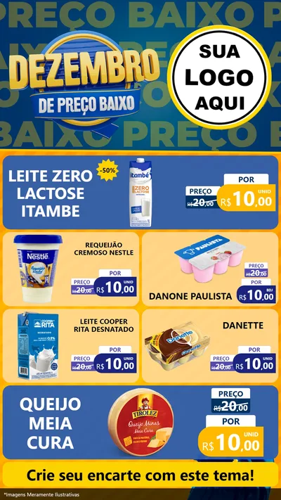 Modelo de TV para TV Vertical com o tema Dezembro de Preço Baixo para Frios e Laticínios