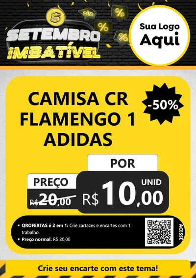 Modelo de Cartaz para Cartaz A4 Vertical com o tema Setembro Imbatível para Roupas e acessórios