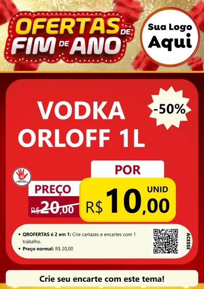 Modelo de Cartaz para Cartaz A4 Vertical com o tema Ofertas de Fim de Ano para Distribuidora de bebidas