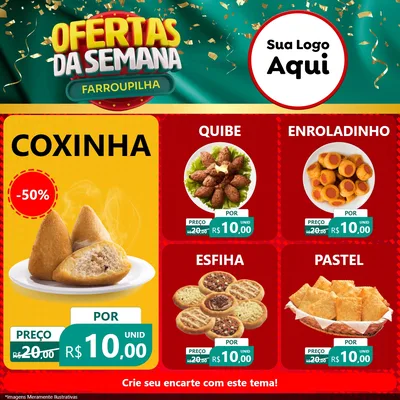 Modelo de Rede Social para Feed Facebook com o tema Ofertas da Semana Farroupilha para Salgadaria
