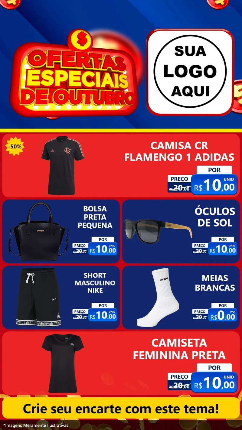 Modelo de TV para TV Vertical com o tema Ofertas Especiais de Outubro para Roupas e acessórios