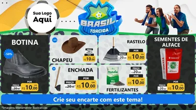 Modelo de TV para TV Horizontal com o tema Brasil Torcida - Copa para Agropecuária