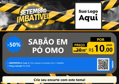 Modelo de Cartaz para Cartaz A4 Horizontal com o tema Setembro Imbatível para Produtos de Limpeza