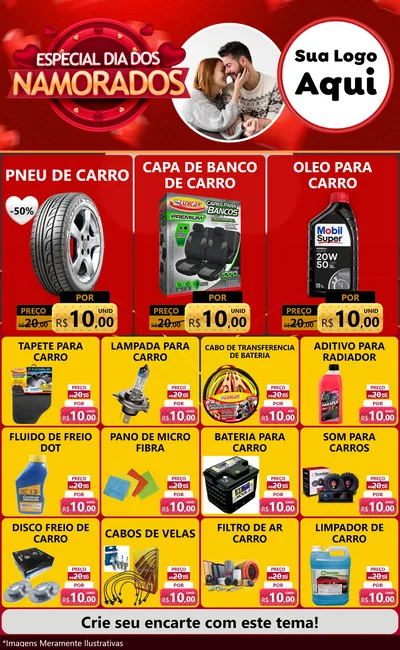 Modelo de Encarte para Encarte Grande com o tema Especial Dia Dos Namorados para Auto peças