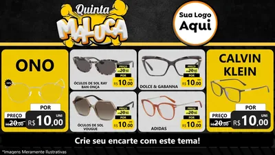 Modelo de TV para TV Horizontal com o tema Quinta Maluca para Óticas