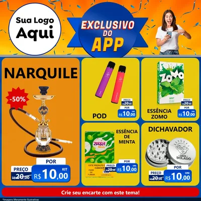 Modelo de Rede Social para Feed Facebook com o tema Exclusivo do Aplicativo para Tabacaria
