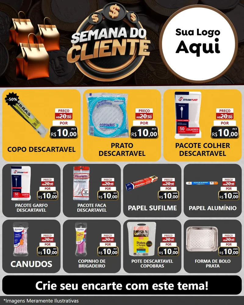 Modelo de Rede Social para Feed Instagram com o tema Semana do Cliente para Embalagens