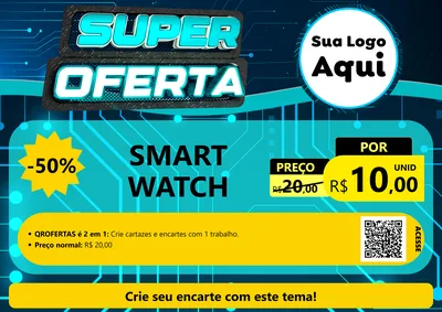 Modelo de Cartaz para Cartaz A4 Horizontal com o tema Super Oferta - Informática para Informática