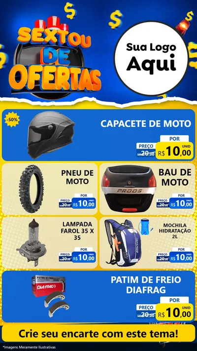 Modelo de TV para TV Vertical com o tema Sextou de Ofertas para Moto peças
