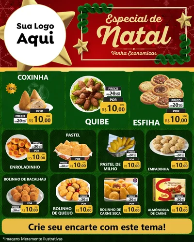 Modelo de Rede Social para Feed Instagram com o tema Especial de Natal para Salgadaria