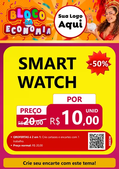 Modelo de Cartaz para Cartaz A4 Vertical com o tema Bloco da Economia para Informática