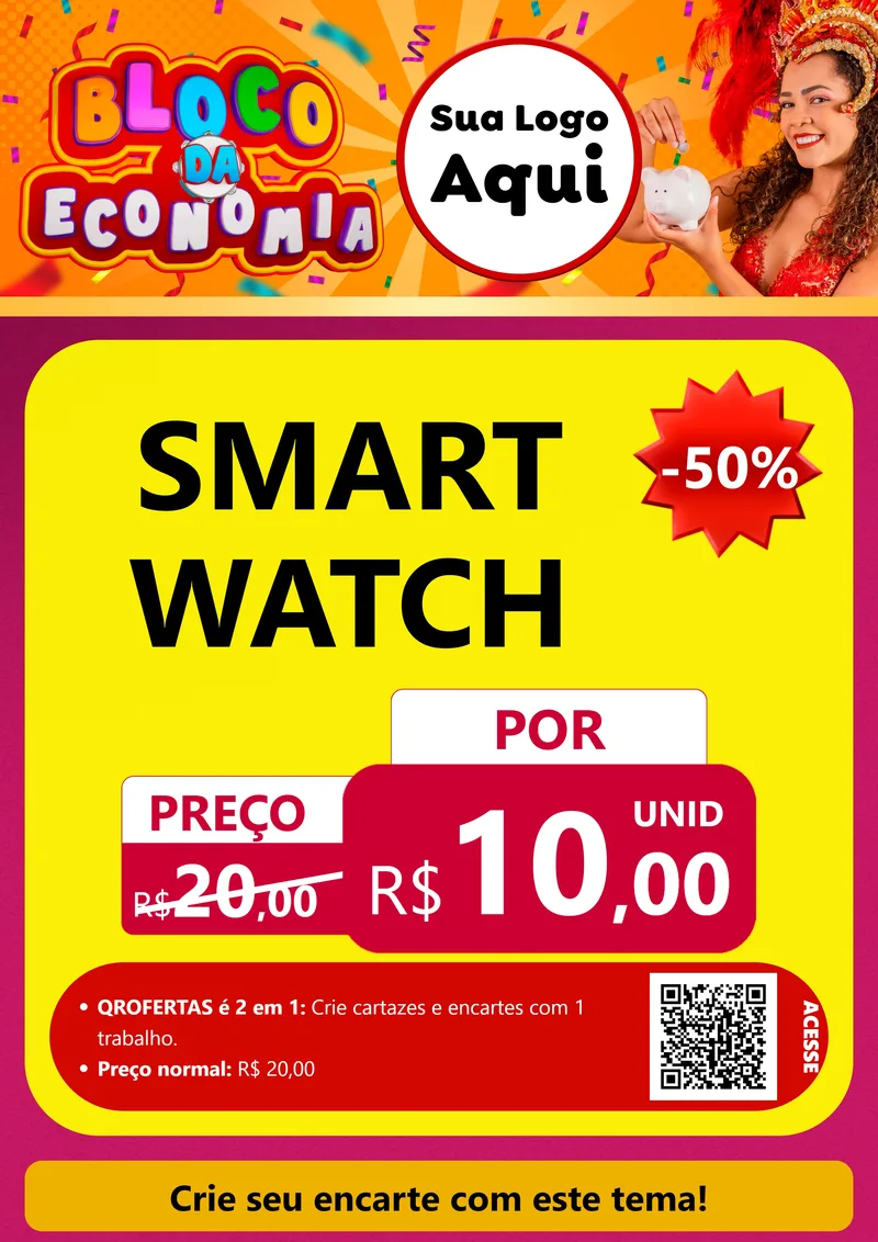 Modelo de Cartaz para Cartaz A4 Vertical com o tema Bloco da Economia para Informática
