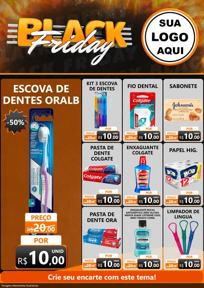 Modelo de Encarte para Encarte A4 Vertical com o tema Black Friday para Higiene Pessoal
