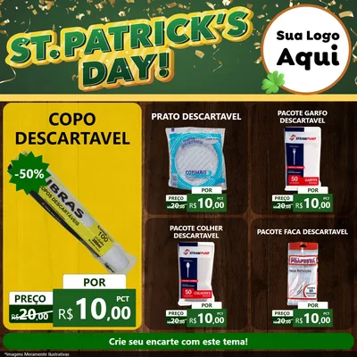 Modelo de Rede Social para Feed Facebook com o tema St Patriks Day para Embalagens