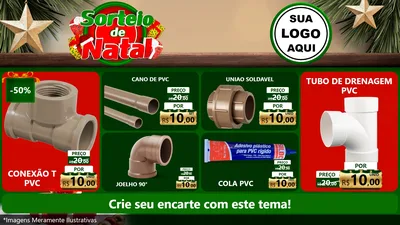 Modelo de TV para TV Horizontal com o tema Sorteio de Natal para Tubos e conexões