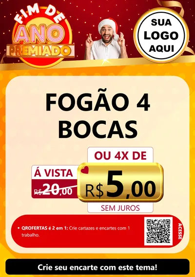 Modelo de Cartaz para Cartaz A4 Vertical com o tema Fim de Ano Premiado para Móveis e Eletro