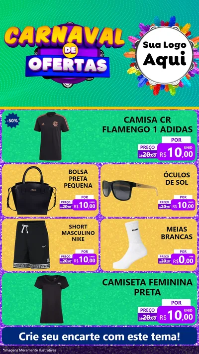 Modelo de TV para TV Vertical com o tema Carnaval de Ofertas para Roupas e acessórios