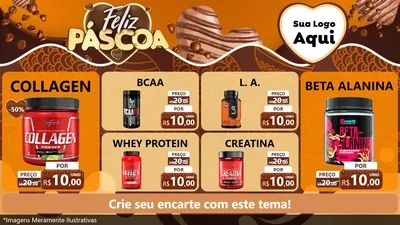 Modelo de TV para TV Horizontal com o tema Feliz Páscoa para Suplementos alimentares