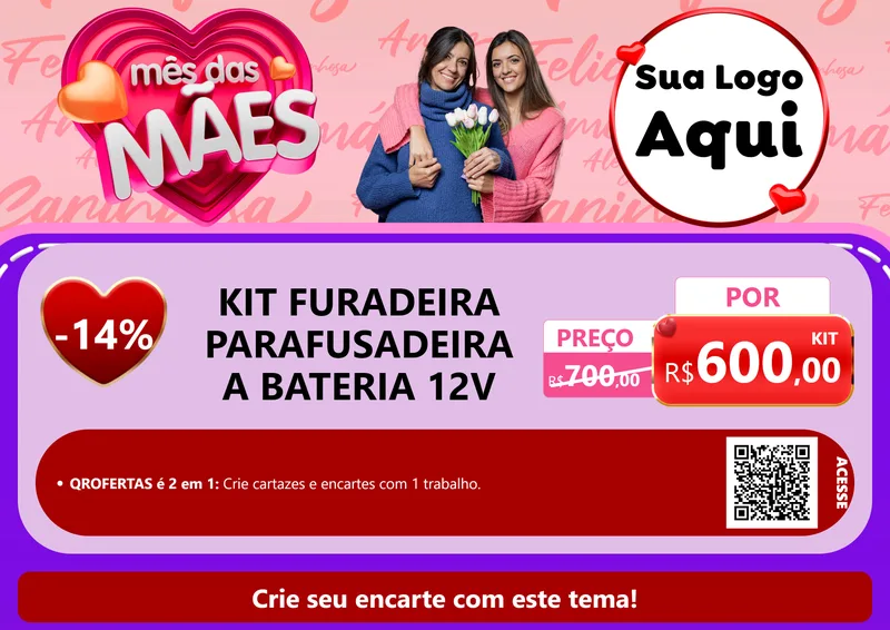 Modelo de Cartaz para Cartaz A4 Horizontal com o tema Mês Das Mães para Maquinas e Ferramentas