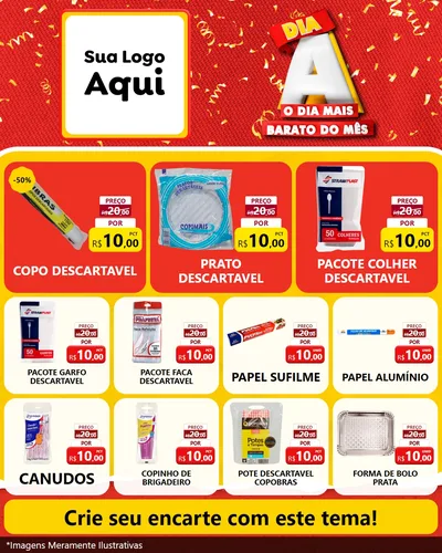 Modelo de Rede Social para Feed Instagram com o tema Dia A o Dia Mais Barato do Mês para Embalagens
