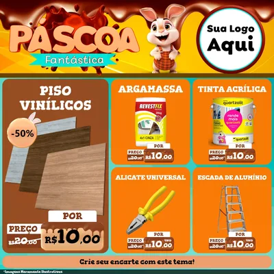 Modelo de Rede Social para Feed Facebook com o tema Páscoa Fantástica para Material para Construção