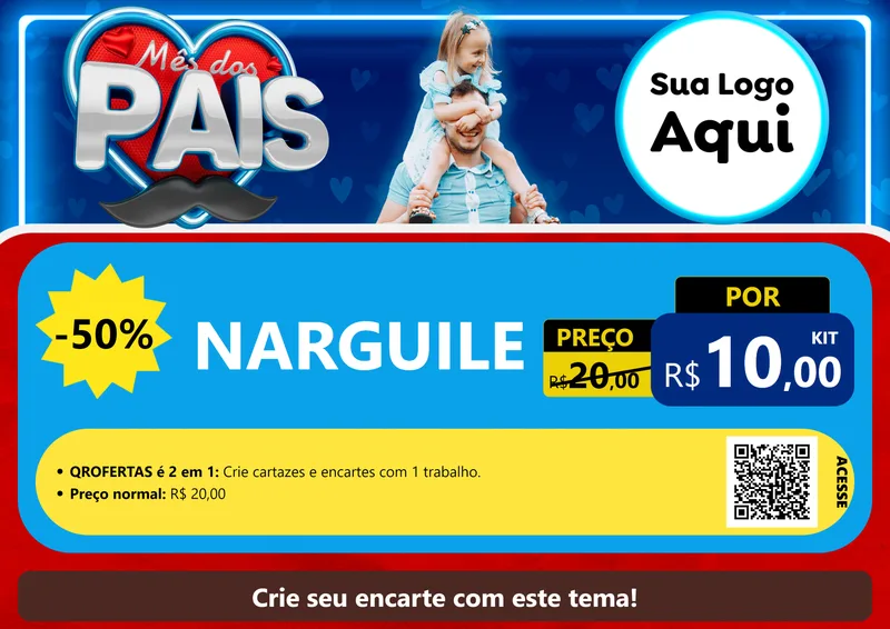 Modelo de Cartaz para Cartaz A4 Horizontal com o tema Mês Dos Pais para Tabacaria