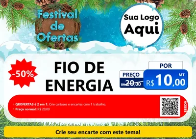 Modelo de Cartaz para Cartaz A4 Horizontal com o tema Festival de Ofertas - Inverno para Materiais Elétricos