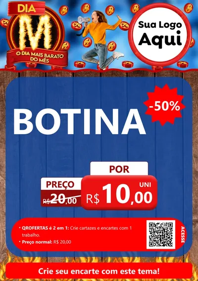 Modelo de Cartaz para Cartaz A4 Vertical com o tema Dia M - O Dia Mais Barato Do Mês para Agropecuária