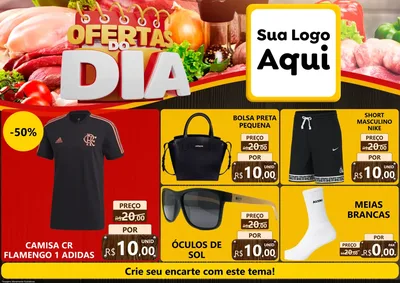 Modelo de Encarte para Encarte A4 Horizontal com o tema Ofertas do Dia para Roupas e acessórios