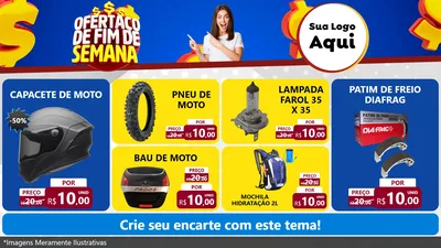 Modelo de TV para TV Horizontal com o tema Ofertaço de Fim de Semana para Moto peças