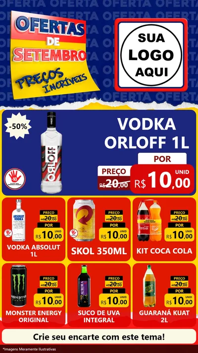 Modelo de Rede Social para Stories com o tema Ofertas de Setembro - Preços Incríveis para Distribuidora de bebidas