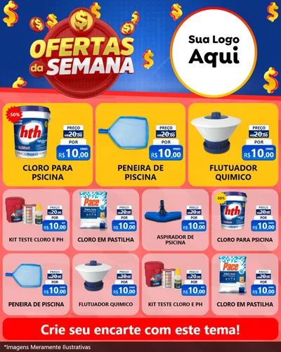 Modelo de Rede Social para Feed Instagram com o tema Ofertas Da Semana para Produtos para Piscina