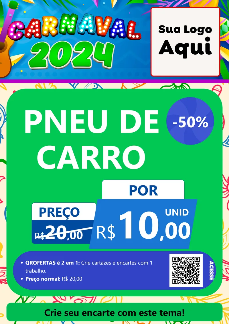 Modelo de Cartaz para Cartaz A4 Vertical com o tema Carnaval 2027 para Auto peças