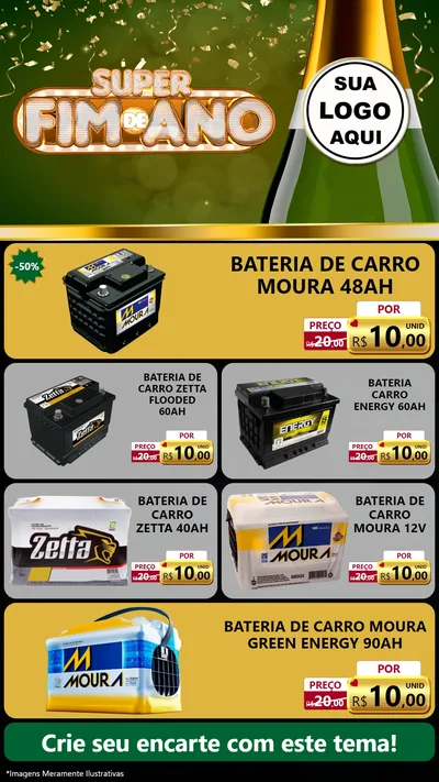 Modelo de TV para TV Vertical com o tema Super Fim de Ano para Baterias Elétricas