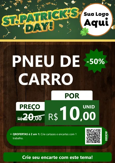 Modelo de Cartaz para Cartaz A4 Vertical com o tema St Patriks Day para Auto peças