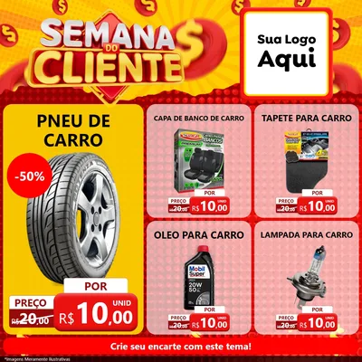 Modelo de Rede Social para Feed Facebook com o tema Semana do Cliente para Auto peças