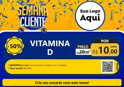 Modelo de Cartaz para Cartaz A4 Horizontal com o tema Semana do Cliente para Farmácia