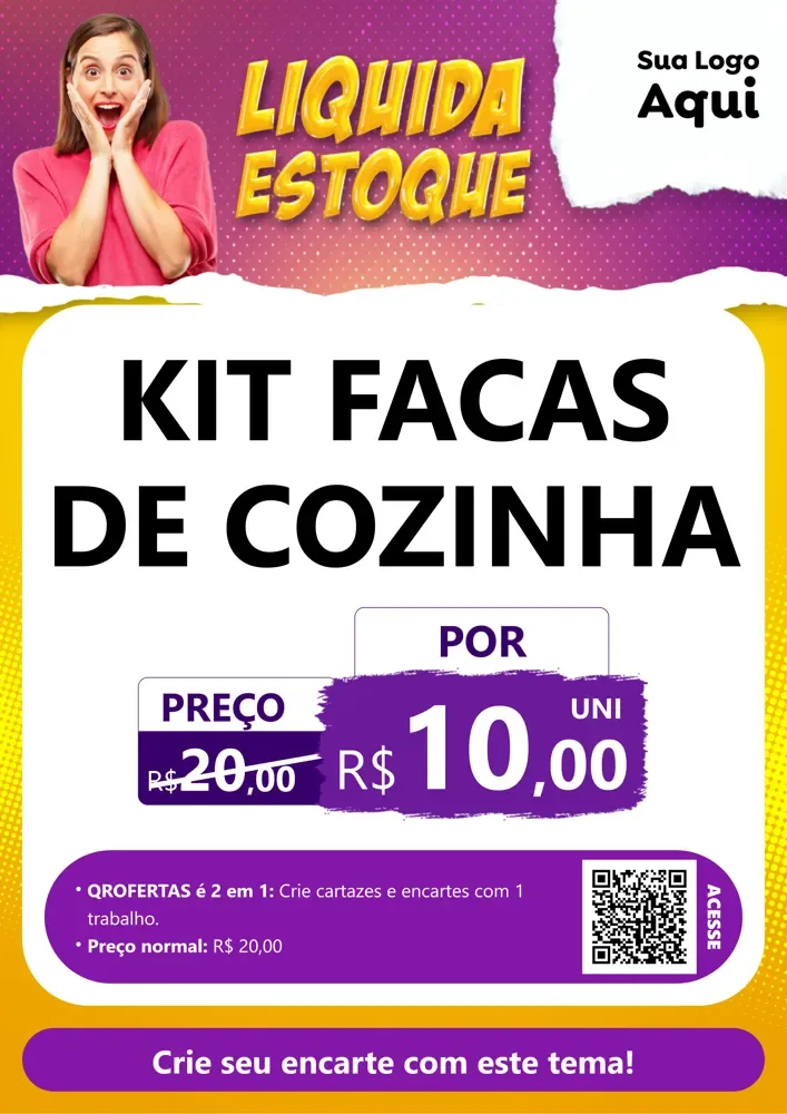 Modelo de Cartaz para Cartaz A4 Vertical com o tema Liquida estoque para Utilidades Domésticas