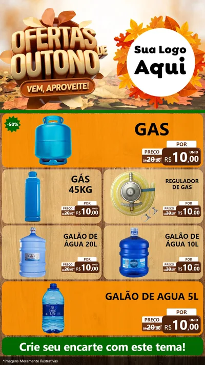 Modelo de TV para TV Vertical com o tema Ofertas de Outono - Vem, Aproveite! para Água e gás