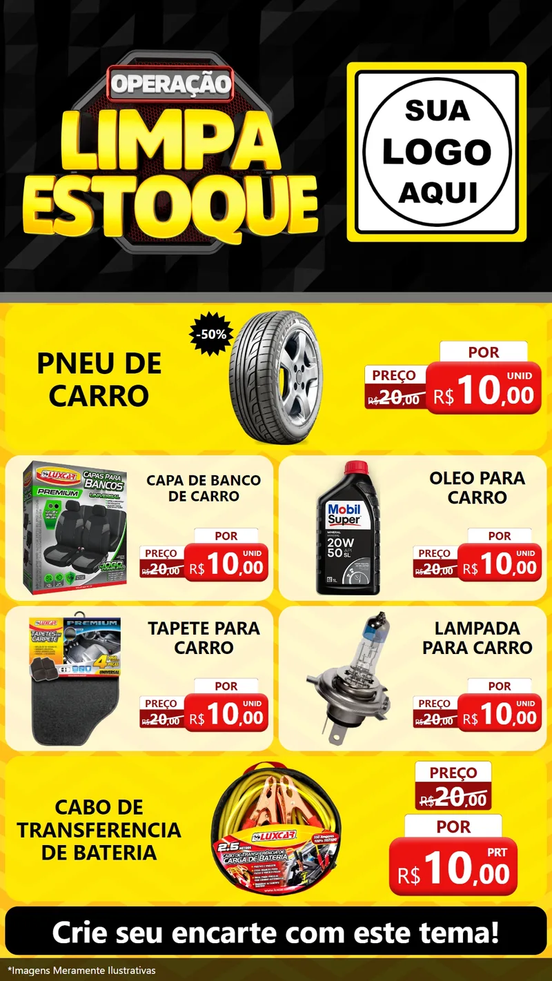 Modelo de TV para TV Vertical com o tema Operação Limpa Estoque para Auto peças