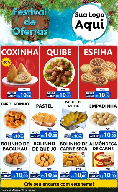 Modelo de Encarte para Encarte Grande com o tema Festival de Ofertas - Inverno para Salgadaria