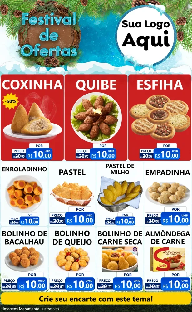 Modelo de Encarte para Encarte Grande com o tema Festival de Ofertas - Inverno para Salgadaria
