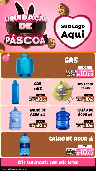 Modelo de TV para TV Vertical com o tema Liquidação de Páscoa para Água e gás